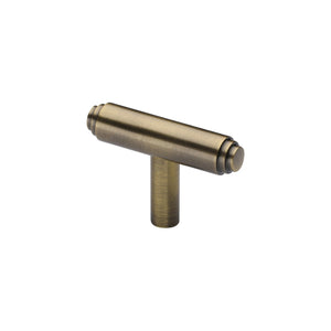 Stepped T-Bar Cabinet Knob by M Marcus - Heritage Brass