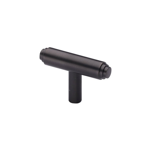 Stepped T-Bar Cabinet Knob by M Marcus - Heritage Brass
