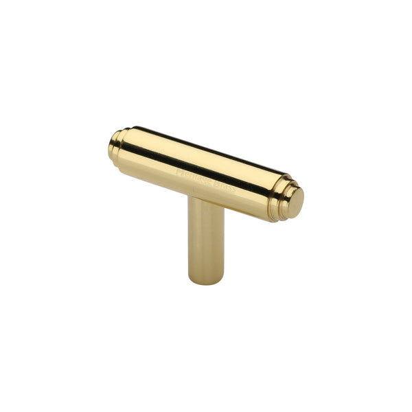 Stepped T-Bar Cabinet Knob by M Marcus - Heritage Brass
