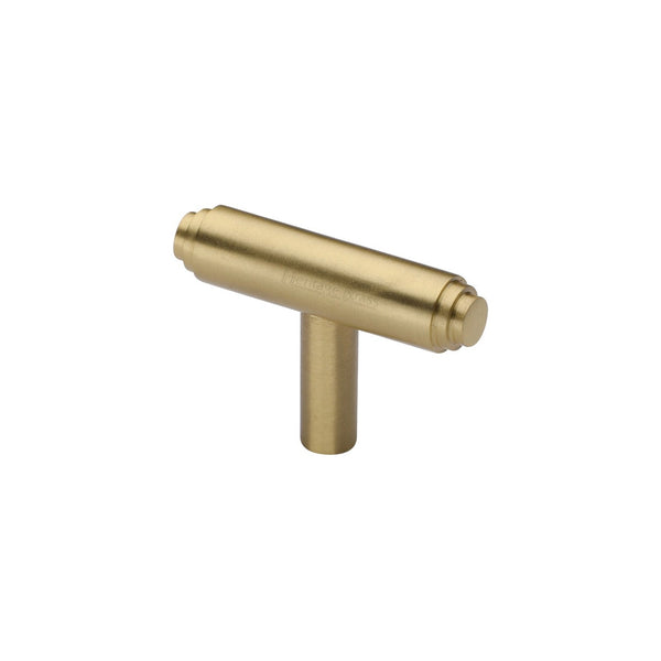 Stepped T-Bar Cabinet Knob by M Marcus - Heritage Brass