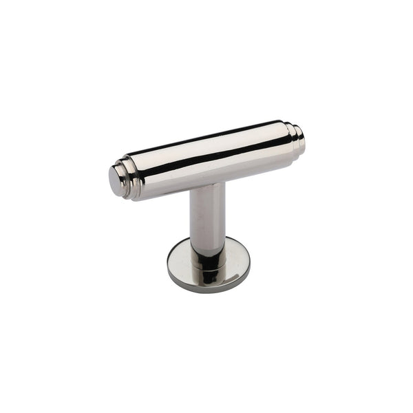 Stepped T-Bar Cabinet Knob with Rose by M Marcus - Heritage Brass