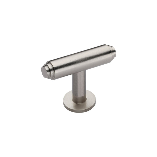 Stepped T-Bar Cabinet Knob with Rose by M Marcus - Heritage Brass