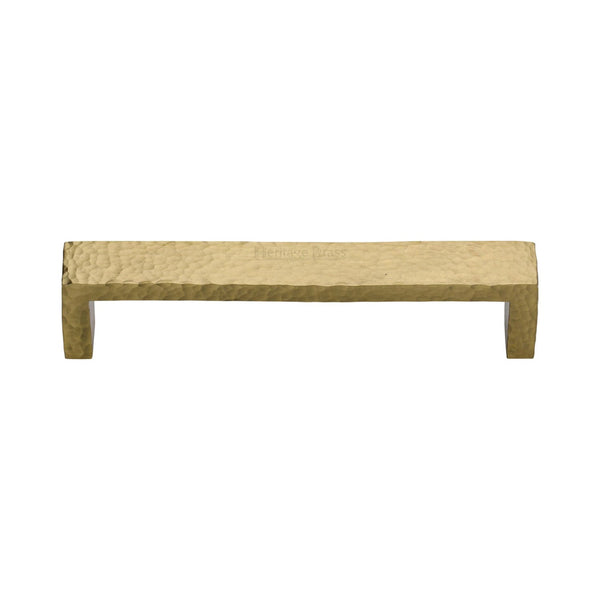 M Marcus - Heritage Brass, Hammered Wide Metro Cabinet Pull Handle, Cabinet Hardware, Cabinet Pull Handles