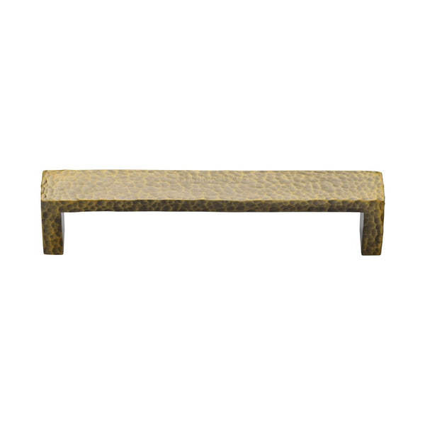 M Marcus - Heritage Brass, Hammered Wide Metro Cabinet Pull Handle, Cabinet Hardware, Cabinet Pull Handles