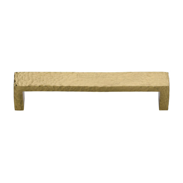 M Marcus - Heritage Brass, Hammered Wide Metro Cabinet Pull Handle, Cabinet Hardware, Cabinet Pull Handles