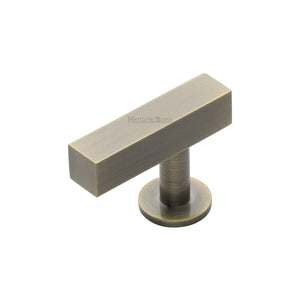 Offset Square Cabinet Knob by M Marcus - Heritage Brass