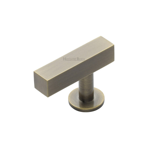 Offset Square Cabinet Knob by M Marcus - Heritage Brass
