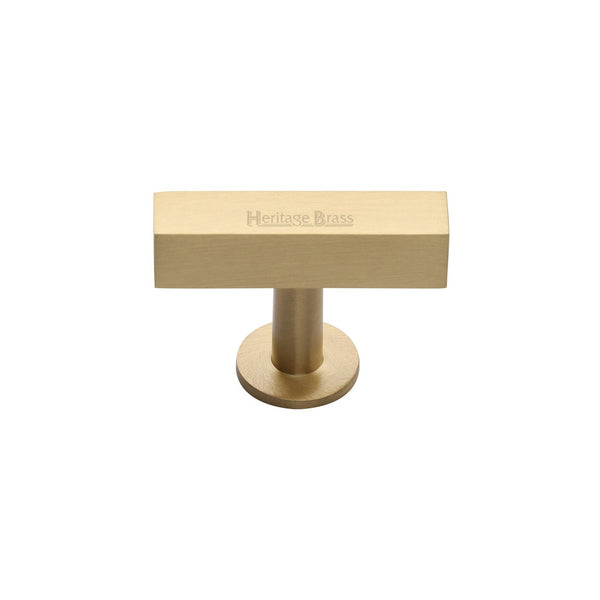 Symmetrical Square Cabinet Knob by M Marcus - Heritage Brass