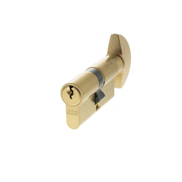 AGB Euro Profile 5 Pin Cylinder Key to Turn 30-30mm (60mm) Keyed Alike - Satin Brass