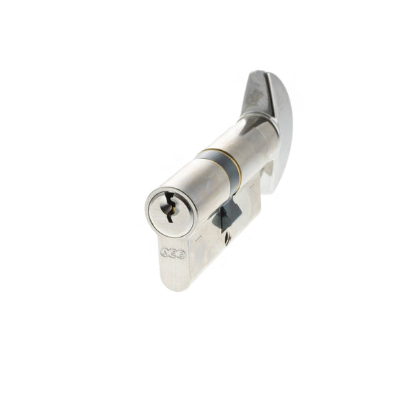 AGB Euro Profile 5 Pin Cylinder Key to Turn 30-30mm (60mm) Keyed Alike - Polished Chrome