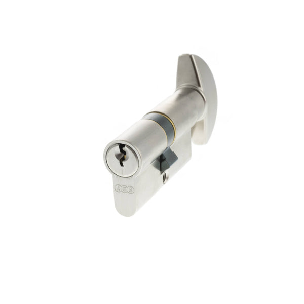 AGB Euro Profile 5 Pin Cylinder Key to Turn 30-30mm (60mm) Keyed Alike - Satin Chrome