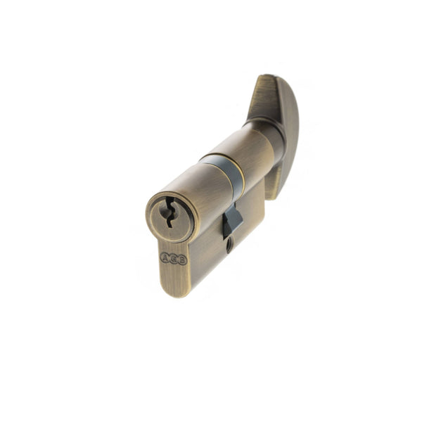 AGB Euro Profile 5 Pin Cylinder Key to Turn 30-30mm (60mm) Keyed Alike - Matt Antique Brass