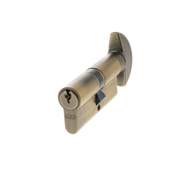 AGB Euro Profile 5 Pin Cylinder Key to Turn 35-35mm (70mm) Keyed Alike - Matt Antique Brass
