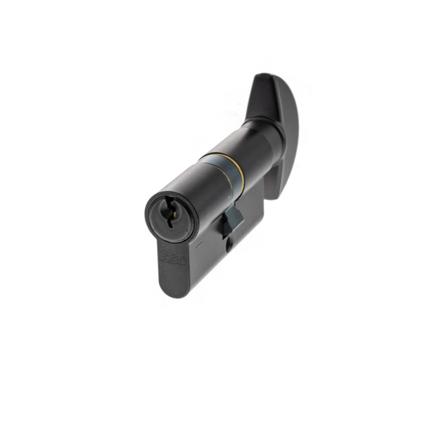 AGB Euro Profile 5 Pin Cylinder Key to Turn 35-35mm (70mm) Keyed Alike - Matt Black