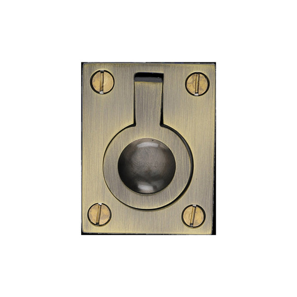 Flush Ring Cabinet Pull by M Marcus - Heritage Brass