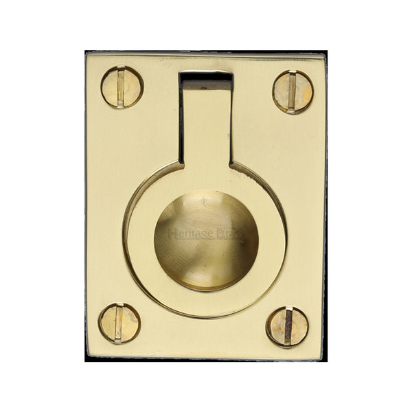 M Marcus - Heritage Brass, Flush Ring Cabinet Pull, Cabinet Hardware, Cabinet Ring / Drop Pulls