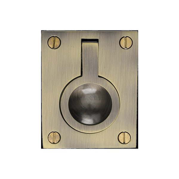 Flush Ring Cabinet Pull by M Marcus - Heritage Brass