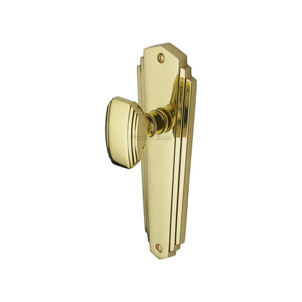 Charlston Door Knob on Plate by M Marcus - Heritage Brass