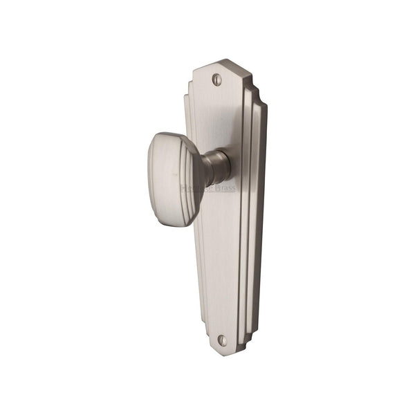 Charlston Door Knob on Plate by M Marcus - Heritage Brass
