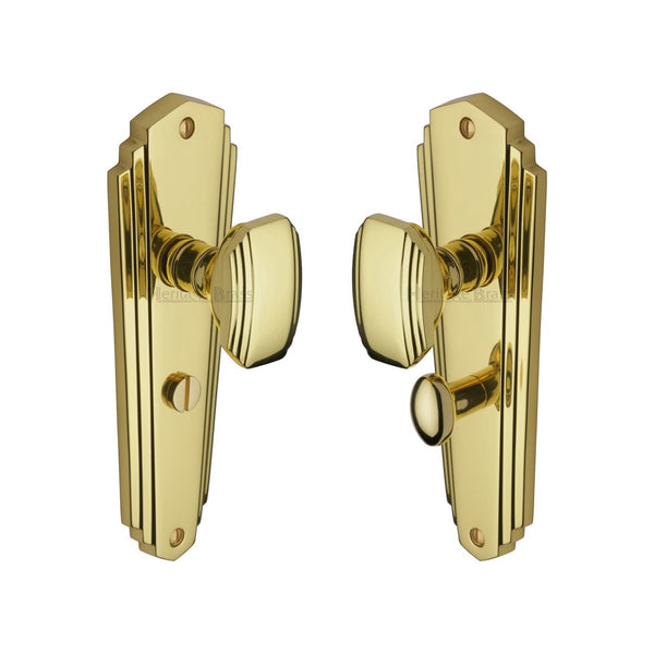 Charlston Door Knob on Plate by M Marcus - Heritage Brass