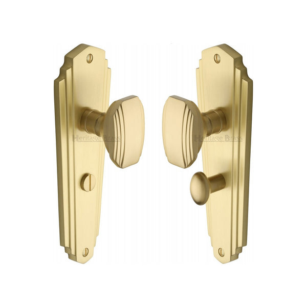 Charlston Door Knob on Plate by M Marcus - Heritage Brass