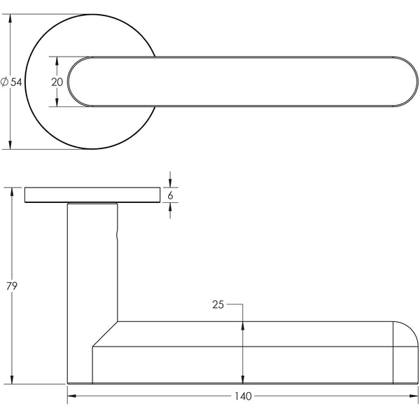 CRES-101 Fixed Dead Round Rose Door Handle by Cres By Frelan