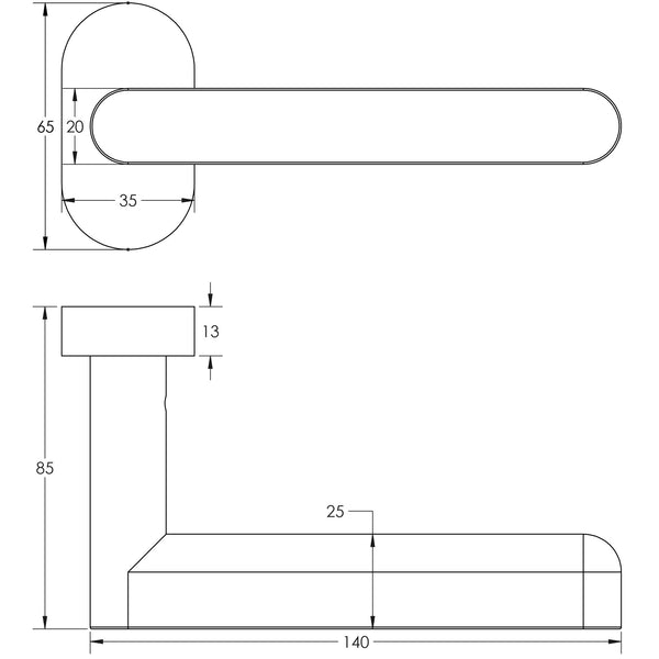 CRES-101 Multi Point Oval Rose Door Handle by Cres By Frelan