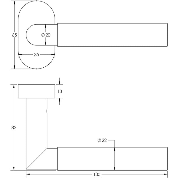 CRES-102 Multi Point Oval Rose Door Handle by Cres By Frelan