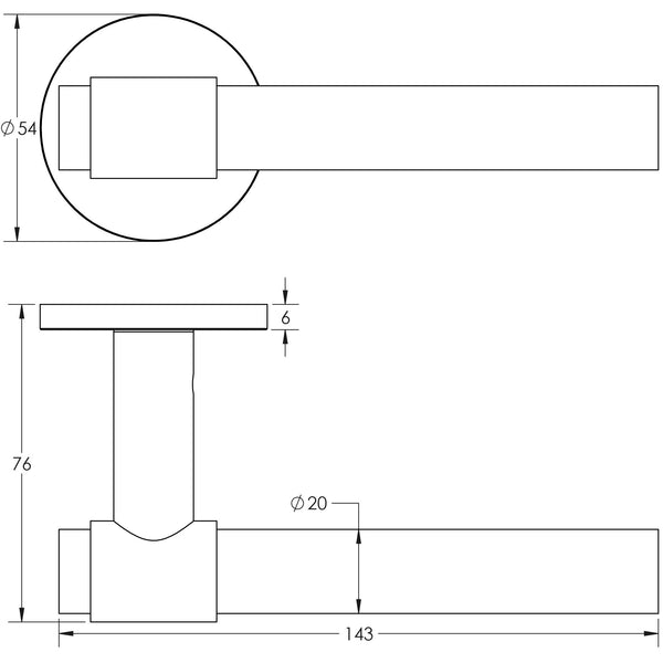 CRES-103 Fixed Dead Round Rose Door Handle by Cres By Frelan