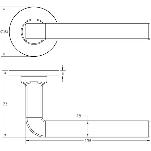 CRES-104 Fixed Dead Round Rose Door Handle by Cres By Frelan