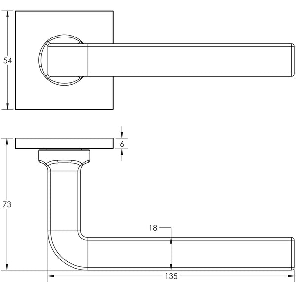 CRES-104 Fixed Dead Square Rose Door Handle by Cres By Frelan