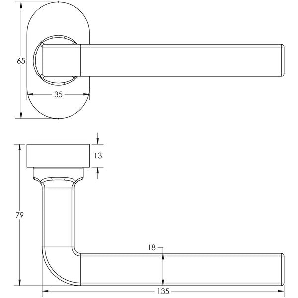 CRES-104 Multi Point Oval Rose Door Handle by Cres By Frelan