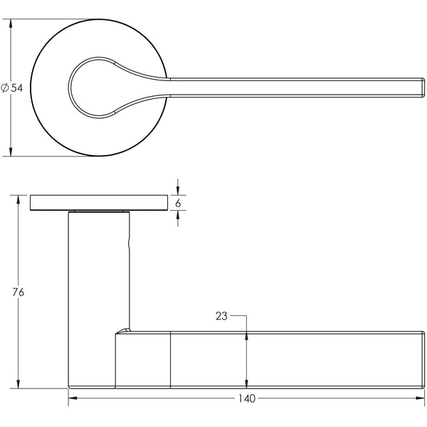CRES-105 Fixed Dead Round Rose Door Handle by Cres By Frelan