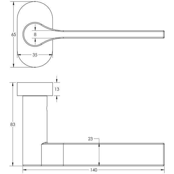 CRES-105 Multi Point Oval Rose Door Handle by Cres By Frelan