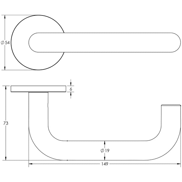 CRES-106 Unsprung Round Rose Door Handle by Cres By Frelan