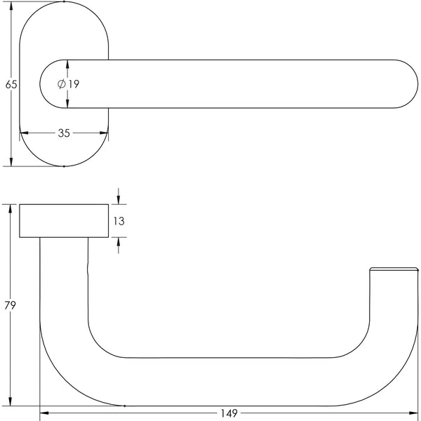 CRES-106 Multi Point Oval Rose Door Handle