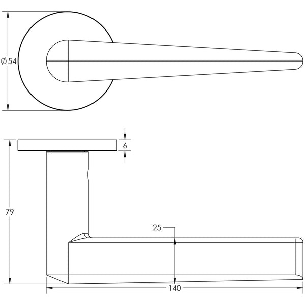 CRES-107 Fixed Dead Round Rose Door Handle by Cres By Frelan