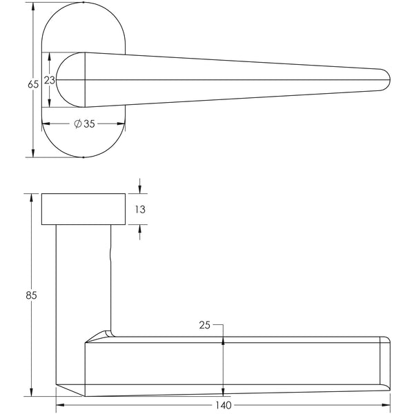 CRES-107 Multi Point Oval Rose Door Handle by Cres By Frelan