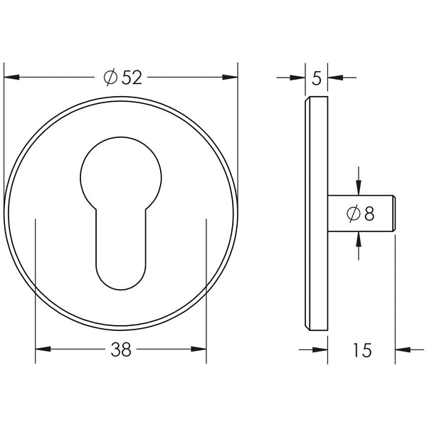 CRES Euro Escutcheon Lug Fixed