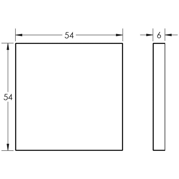 CRES-N10 Blank Square Rose Escutcheon Cover