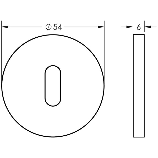 CRES-R10 Standard Keyway Round Rose Escutcheon