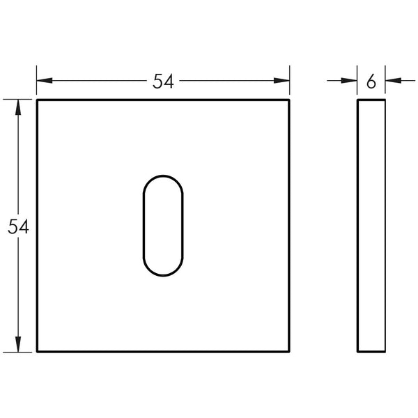 CRES-T10 Standard Keyway Square Rose Escutcheon