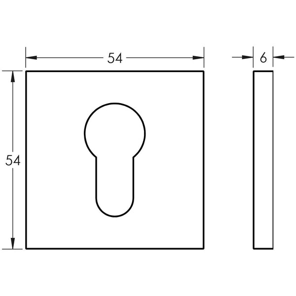 CRES-T10 Euro Keyway Square Rose Escutcheon