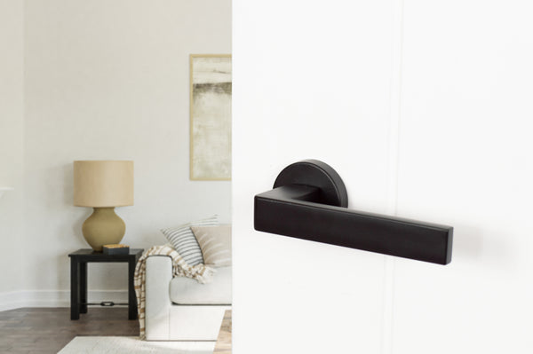 CleanTouch Anti-Bac Forme Asti Lever Door Handle on Minimal Round Rose - additional image