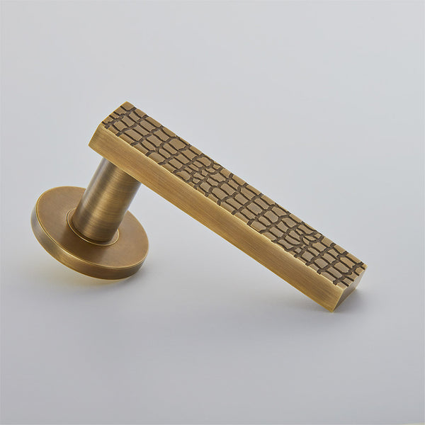 Croft - Croc Lever Handle on Covered Rose C300 by Croft Ironmongery