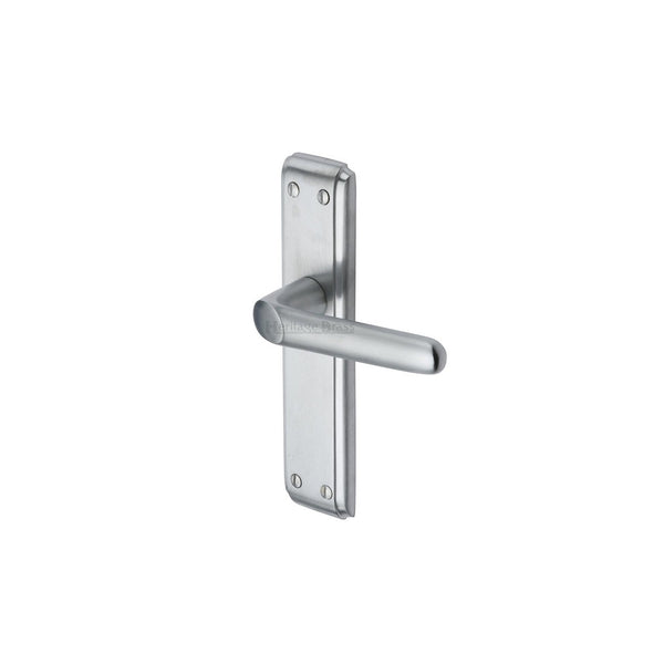 Deco Door Handle on Plate by M Marcus - Heritage Brass