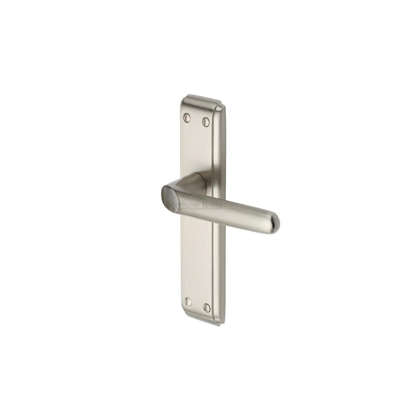 Deco Door Handle on Plate by M Marcus - Heritage Brass