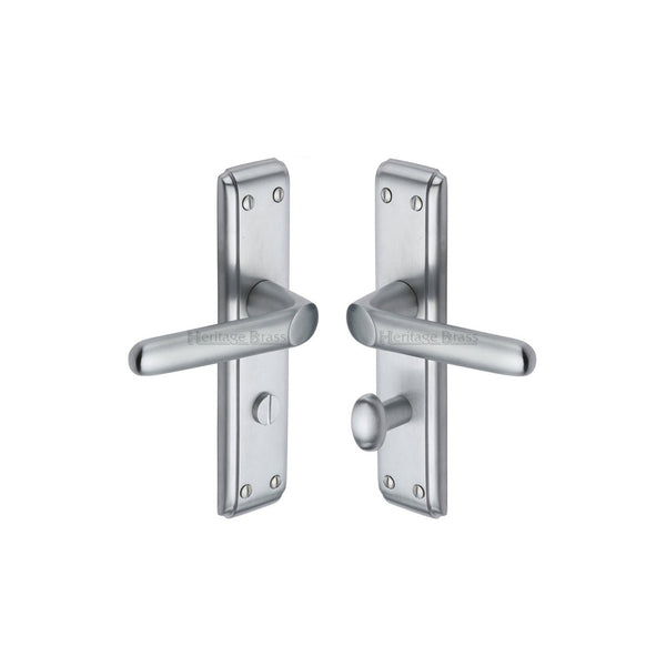 Deco Door Handle on Plate by M Marcus - Heritage Brass