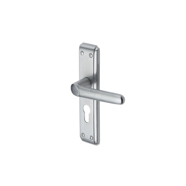 Deco Door Handle on Plate by M Marcus - Heritage Brass