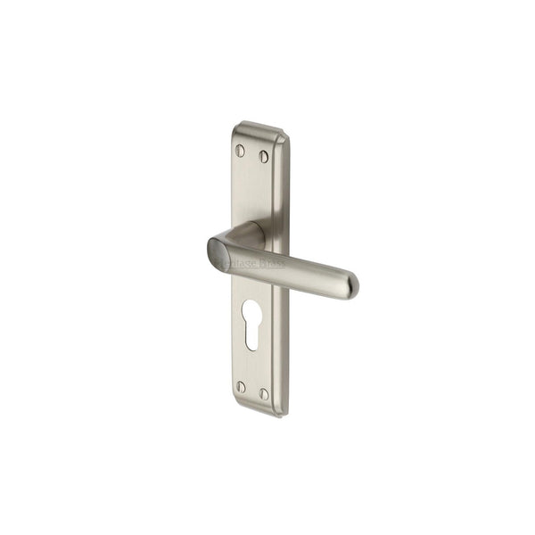 Deco Door Handle on Plate by M Marcus - Heritage Brass